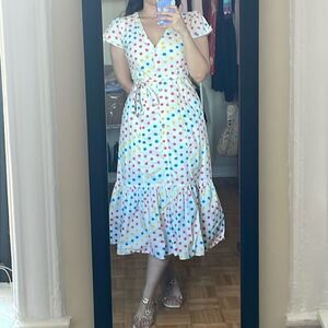 Color me Courtney rainbow dipping dot Minnie dress polka dot maxi peplum skirt